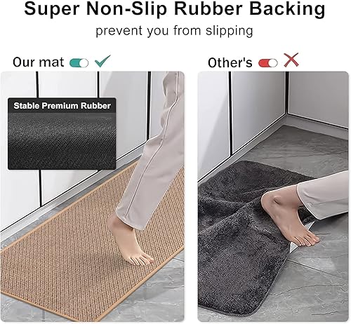 Miniatura 3 de KIMODE Kitchen Mtas - Alfombras de cocina de 20 x 47 pulgadas, antideslizantes, lavables, tapetes de cocina naturales absorbentes para el piso