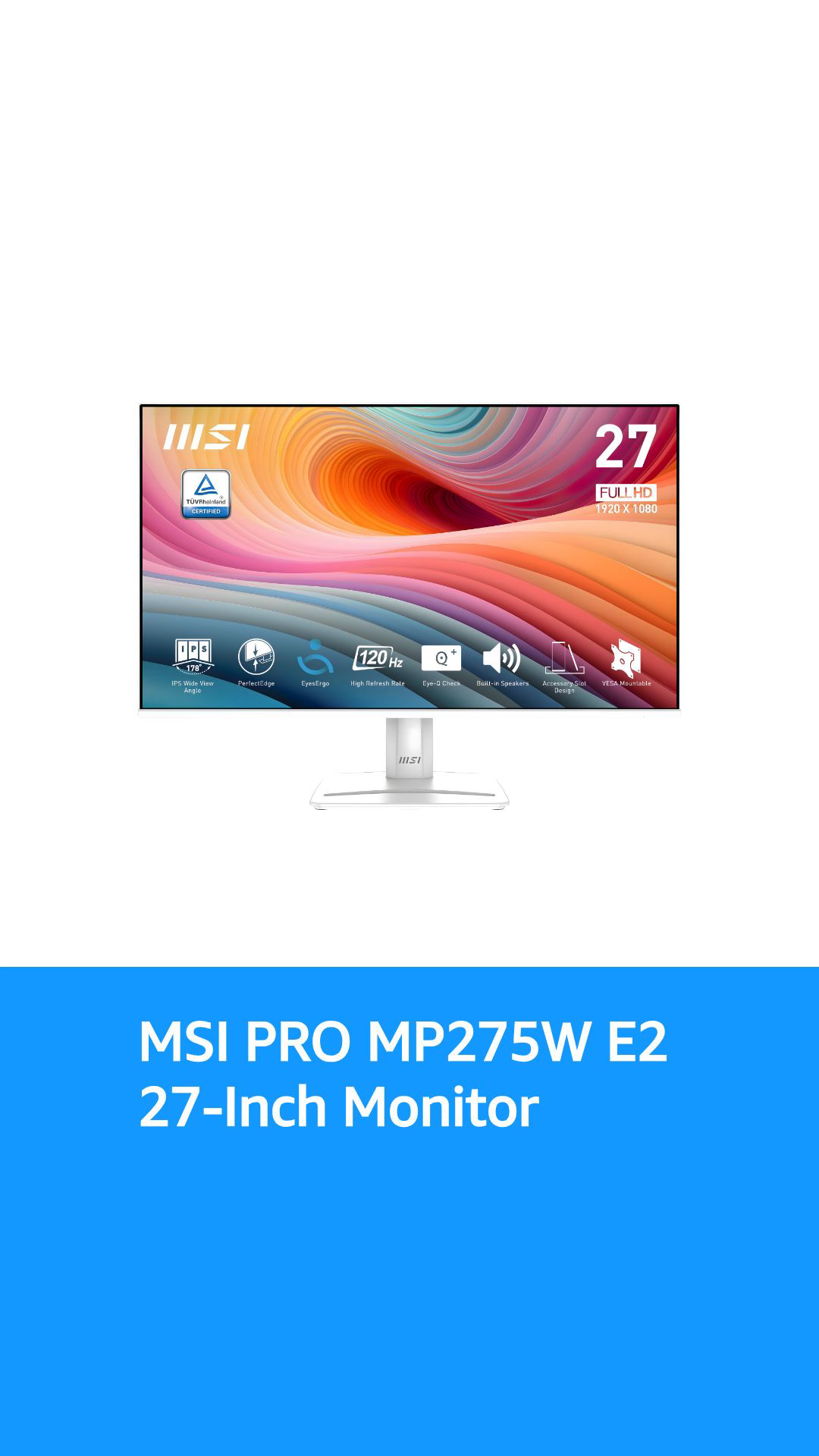 MSI PRO MP275W E2 27-inch IPS 1920 x 1080 (FHD) Gaming Office