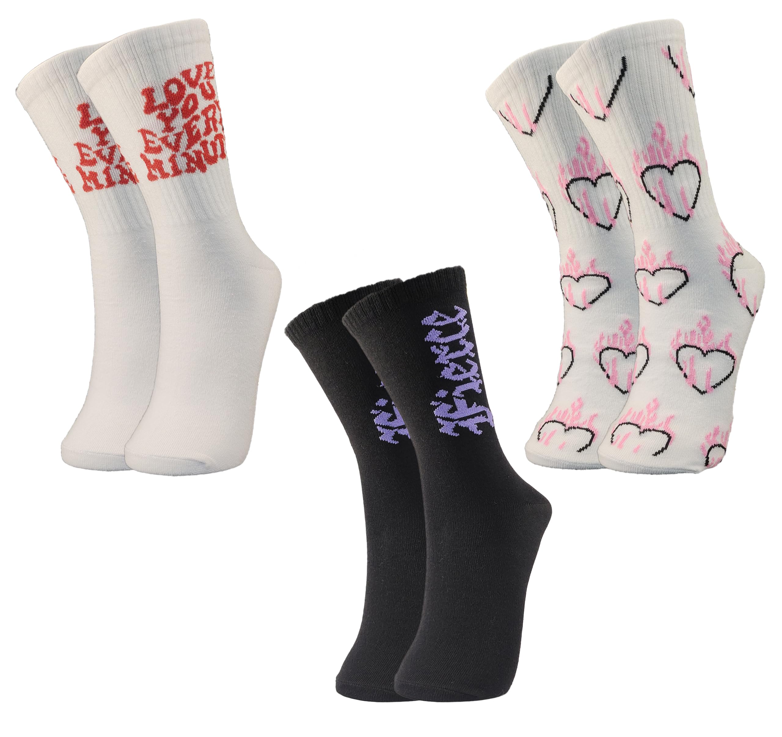 trazo Women's Calf Length Designer Knitted Multicolor, Multi-Purpose Socks | Socks for Women (Pack of 3)-picture-20