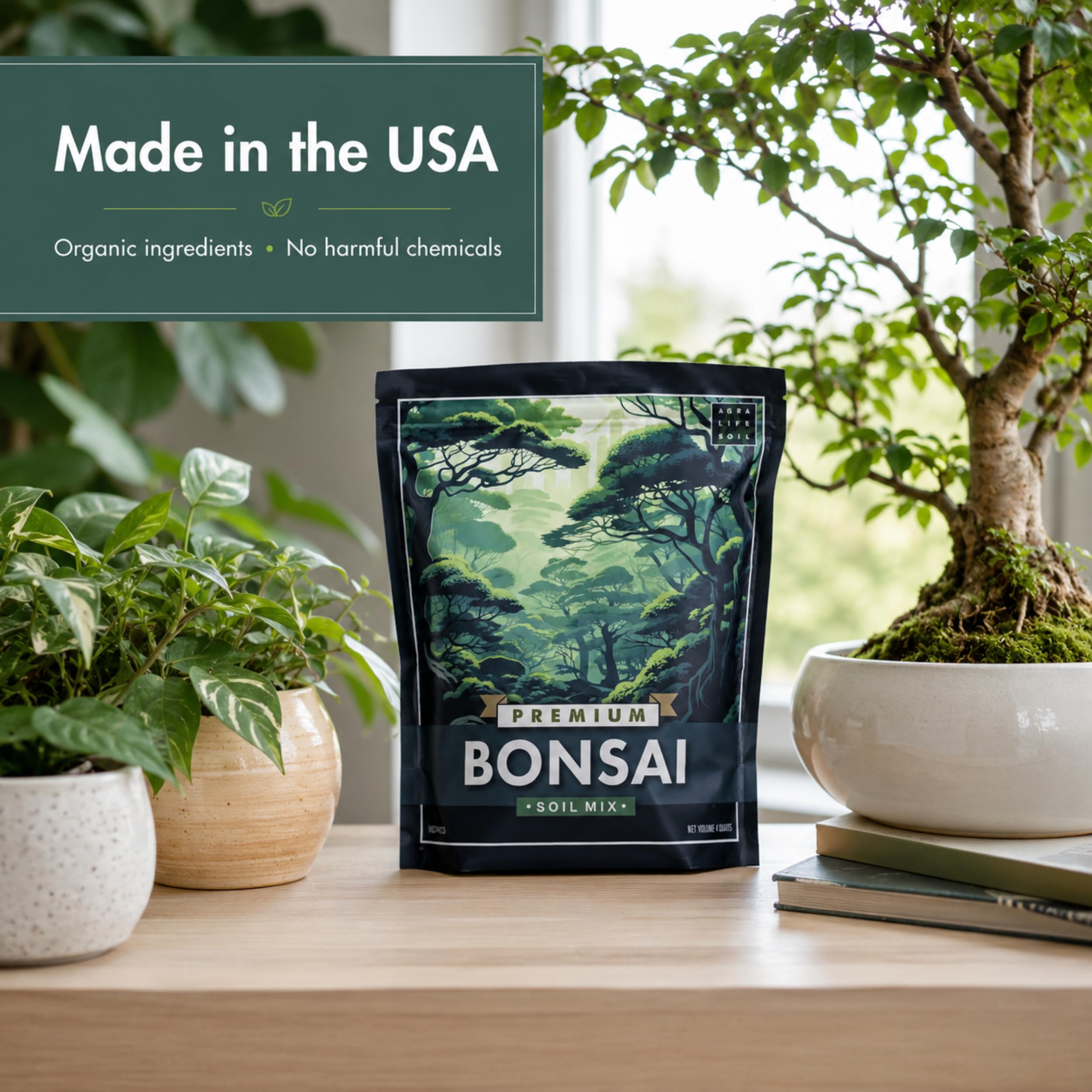 Mieszanka gleby bonsai premium do kwitnących drzew bonsai w pomieszczeniach - idealna ziemia doniczkowa do wszystkich odmian bonsai - mieszanka organiczna dla optymalnego wzrostu - ziemia do roślin