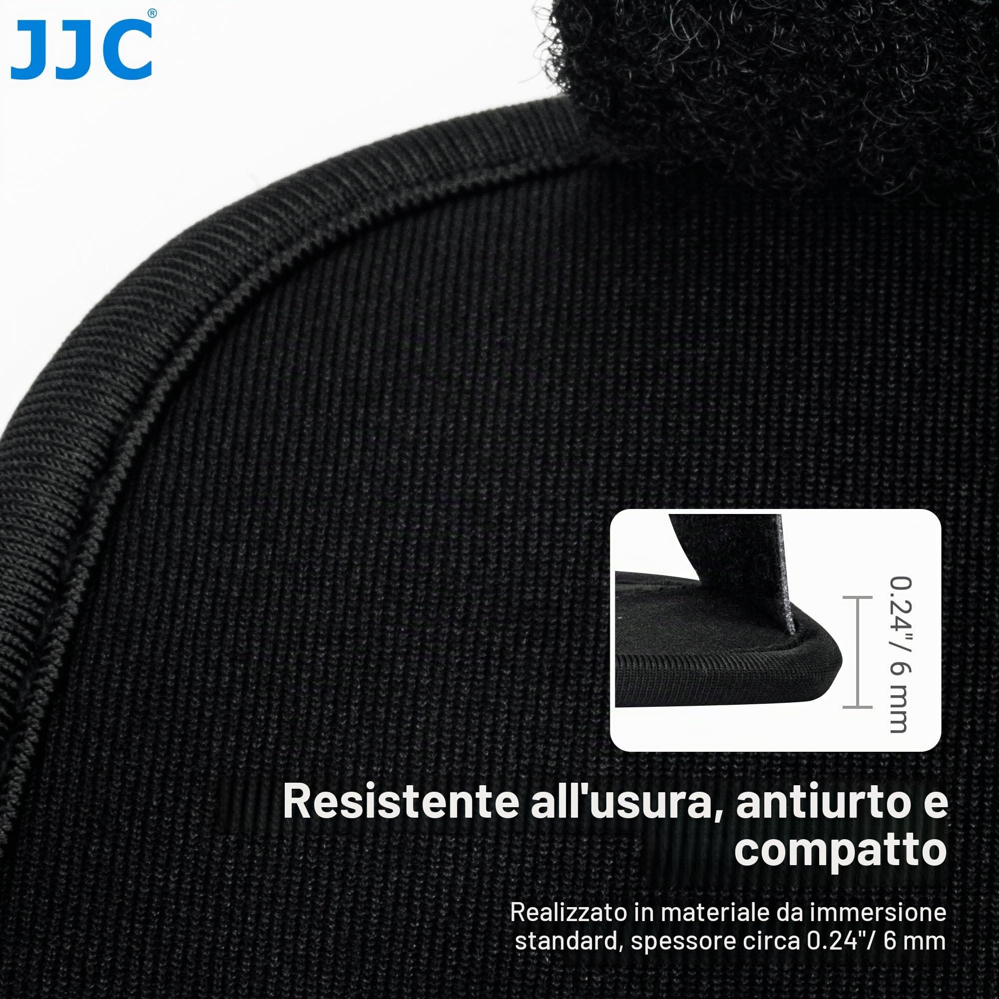 JJC Custodia Neoprene per Leica Q3 Q2 Q, EOS R7 R10 con RF-S 10-18mm F4.5-6.3 IS STM o RF-S 18-45mm f/4.5-6.3 IS STM Obiettivi Adatta per Fotocamere con Obiettivi Fino a 130 x 75 x 100mm Nero