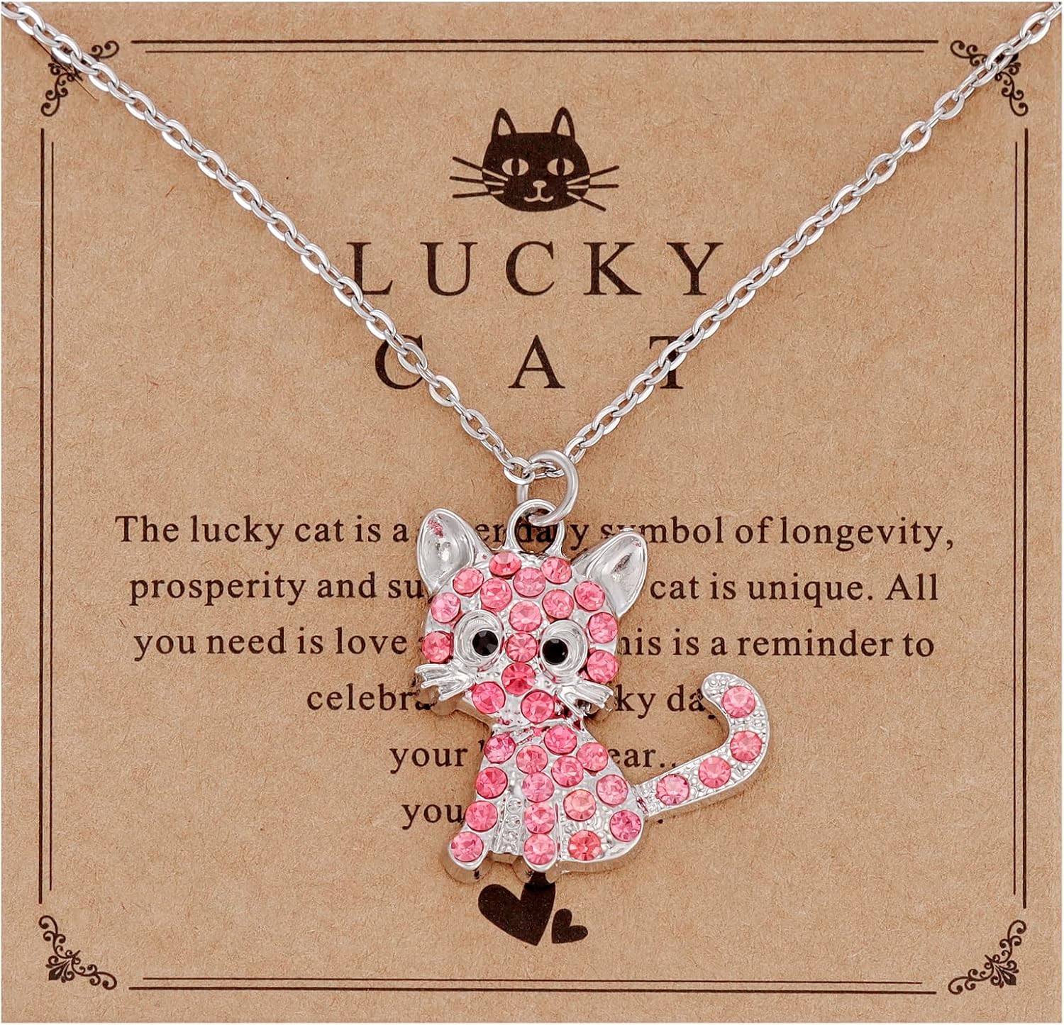 HUTIMY Cat Birthstone Necklace for Women Gifts Kitty Cats Dog Pendant Jewelry Cat Lover Necklace
