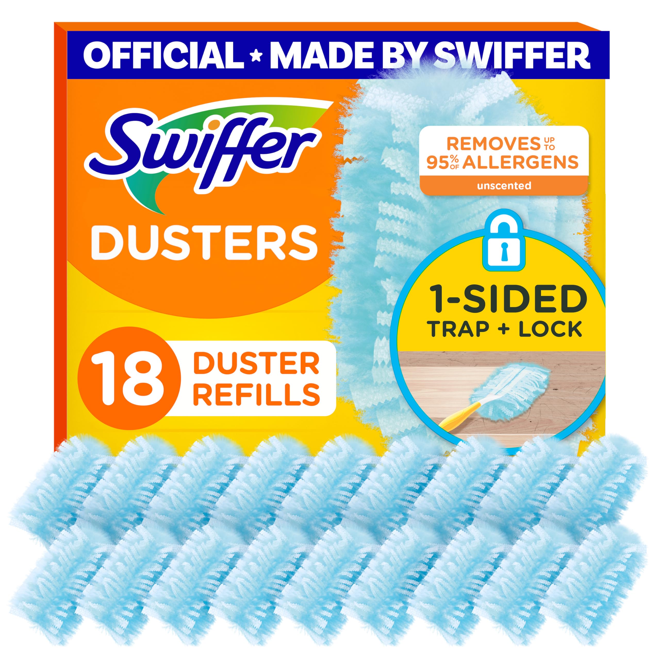 Swiffer Dusters Refill for Cleaning, Made by SWIFFER, Feather & Microfiber Duster Disposable Alternative, for Dusting Furniture, Blinds, Ceiling Fans, Walls, Helps Remove Allergens, Unscented, 18ct?