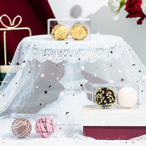 Miniatura 9 de SLShePack Paquete de 100 cajas de chocolate transparentes de 3 18 pulgadas x 1 x 1 pulgadas para 2 trufas, cajas de regalo de boda, cajas de regalo,