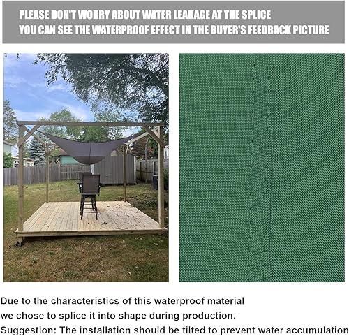 Miniatura 4 de Toldo tipo vela impermeable, bloquea eficazmente el 95% de los rayos UV, tela Oxford, para patio, balcones, jardín, fiesta, actividades al aire