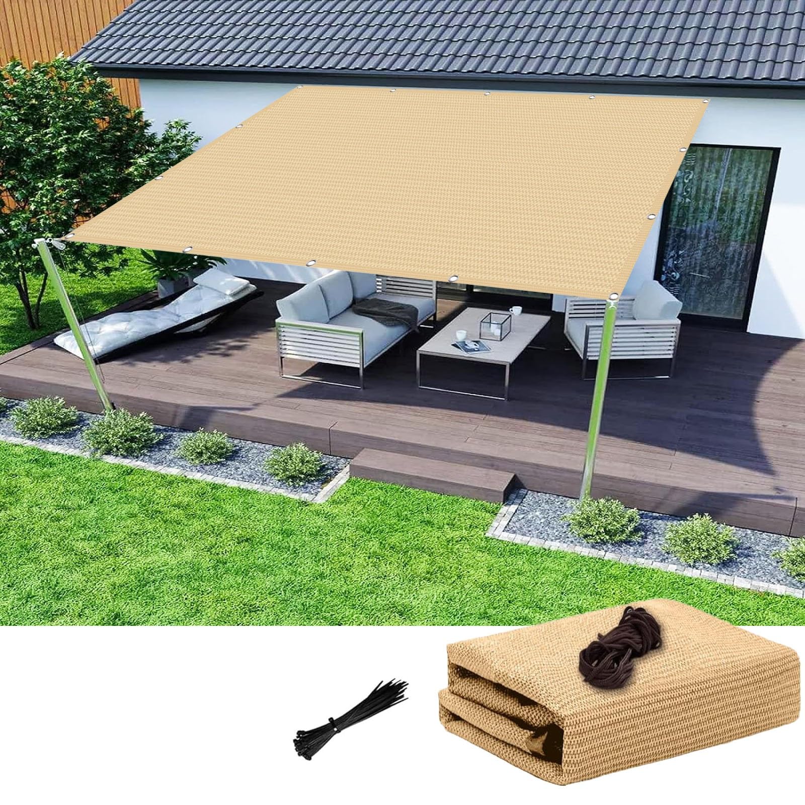 Toile ombrage 1.9 x 3.9 m pour protéger vos plantes des fortes chaleurs