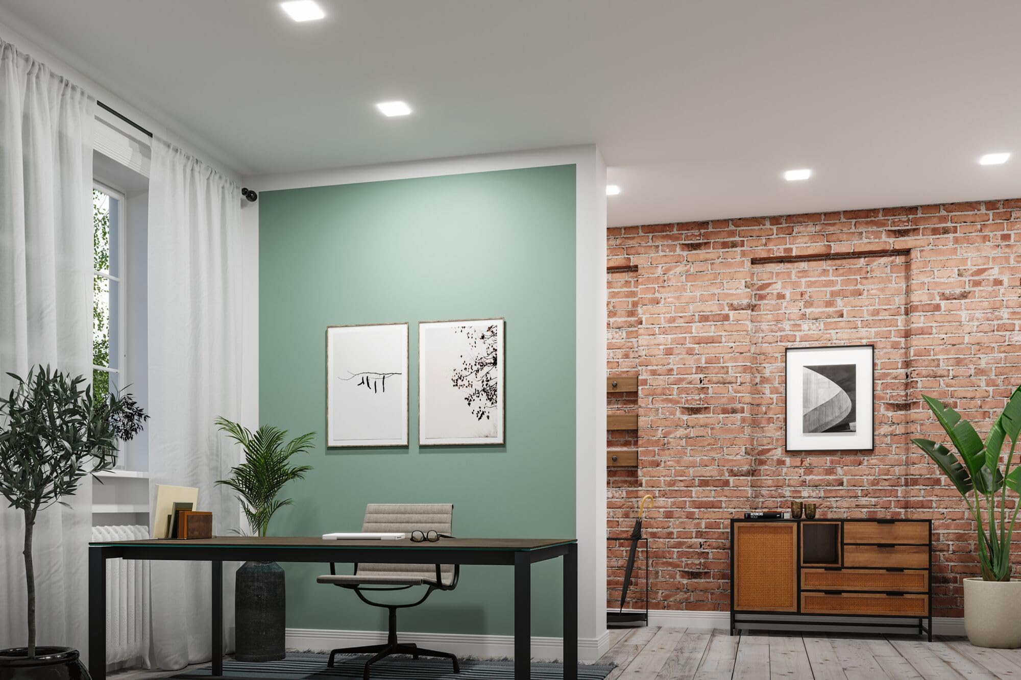 Paulmann 92398 Panel LED, oprawa wpuszczana Veluna VariFit, IP44 185x185mm czworok., w kompl. oprawa sufitowa 1x17,5 W satyn. tworzywo sztuczne 4000 K