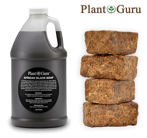 Miniatura 3 de Jabón líquido africano negro de medio galón, 100% puro y natural de Ghana, tratamiento del acné, ayuda contra el eccema y la psoriasis, piel seca,