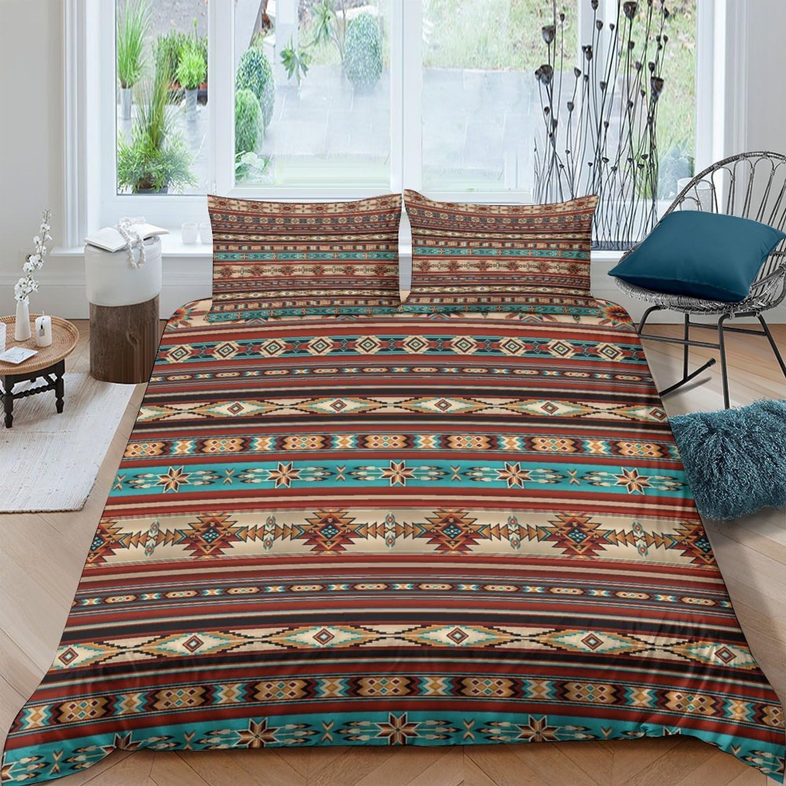 Ctjqhvkz Style-10 3D Printed Aztec Tribal Fitted Sheet Microfiber Soft Breathable Boho Geometric Mattress Cover For Bedroom Guest Room Decor Single（135X200cm）