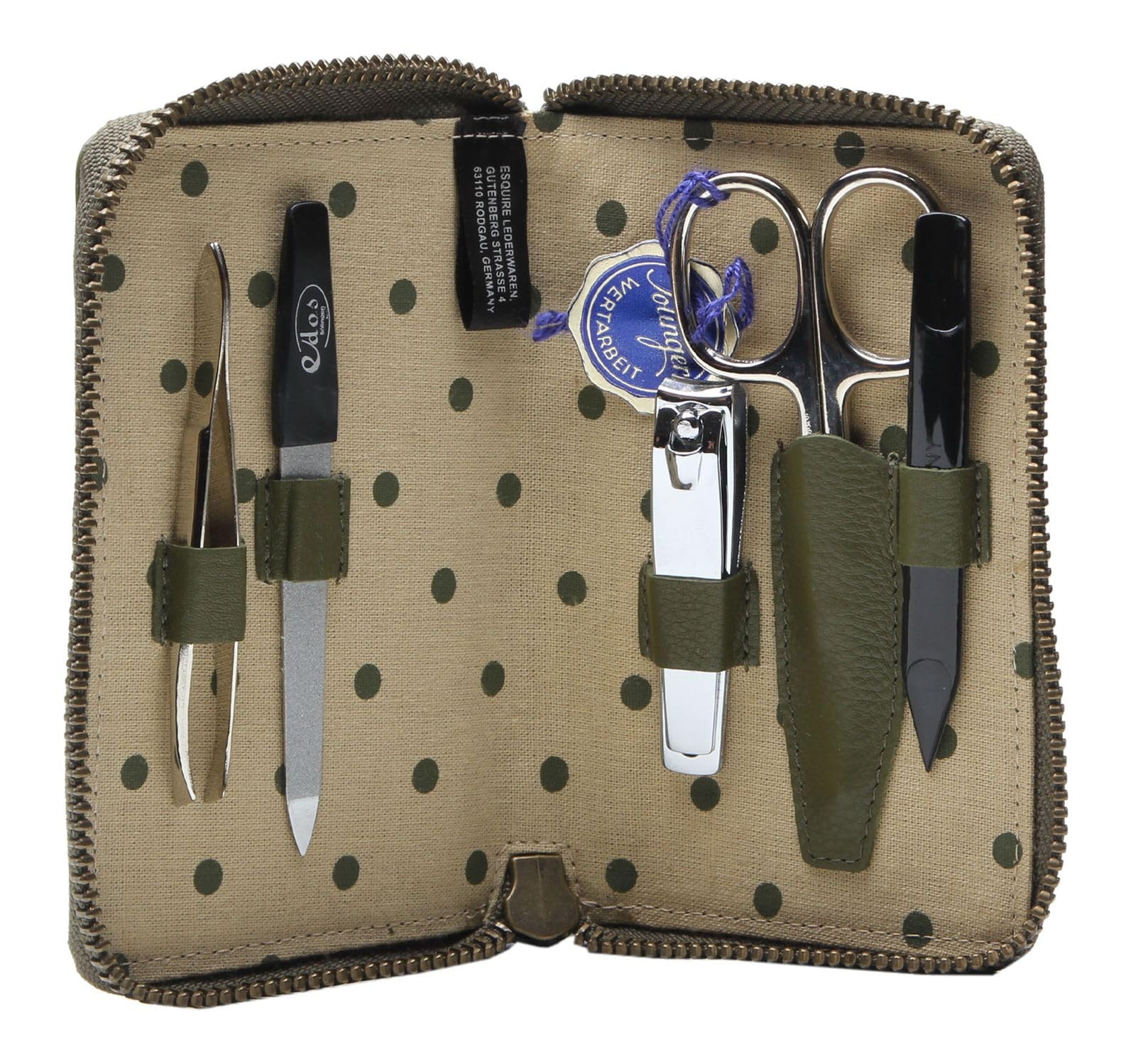 Esquire Peru Manicure Set Olive