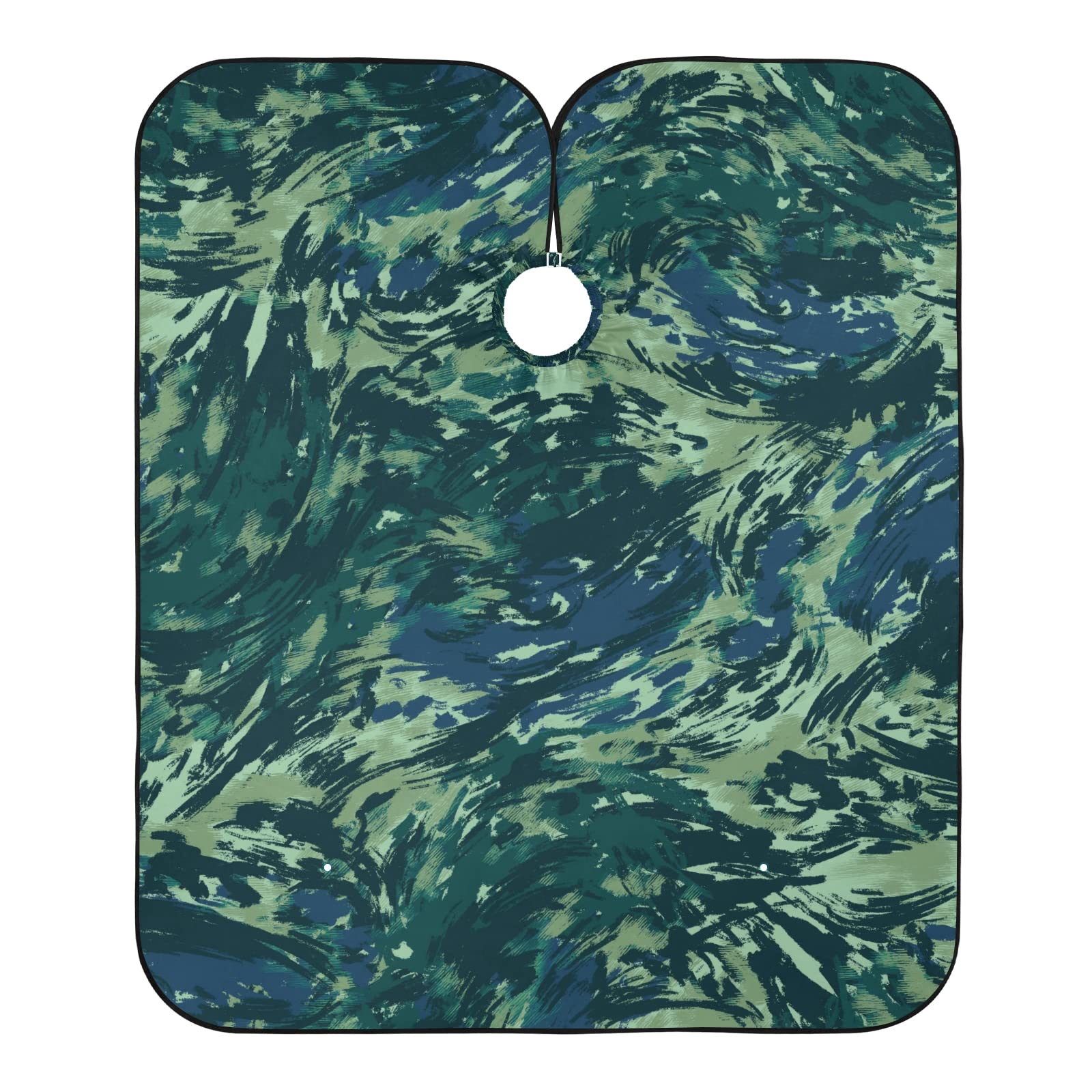 Capa Barbero Olas Azules Verdes, Delantal De Peluquería Profesional Capas De Peluqueria Ligera Salón Delantal De Peluquería Para Teñido Y Corte De Cabello Niños Casa