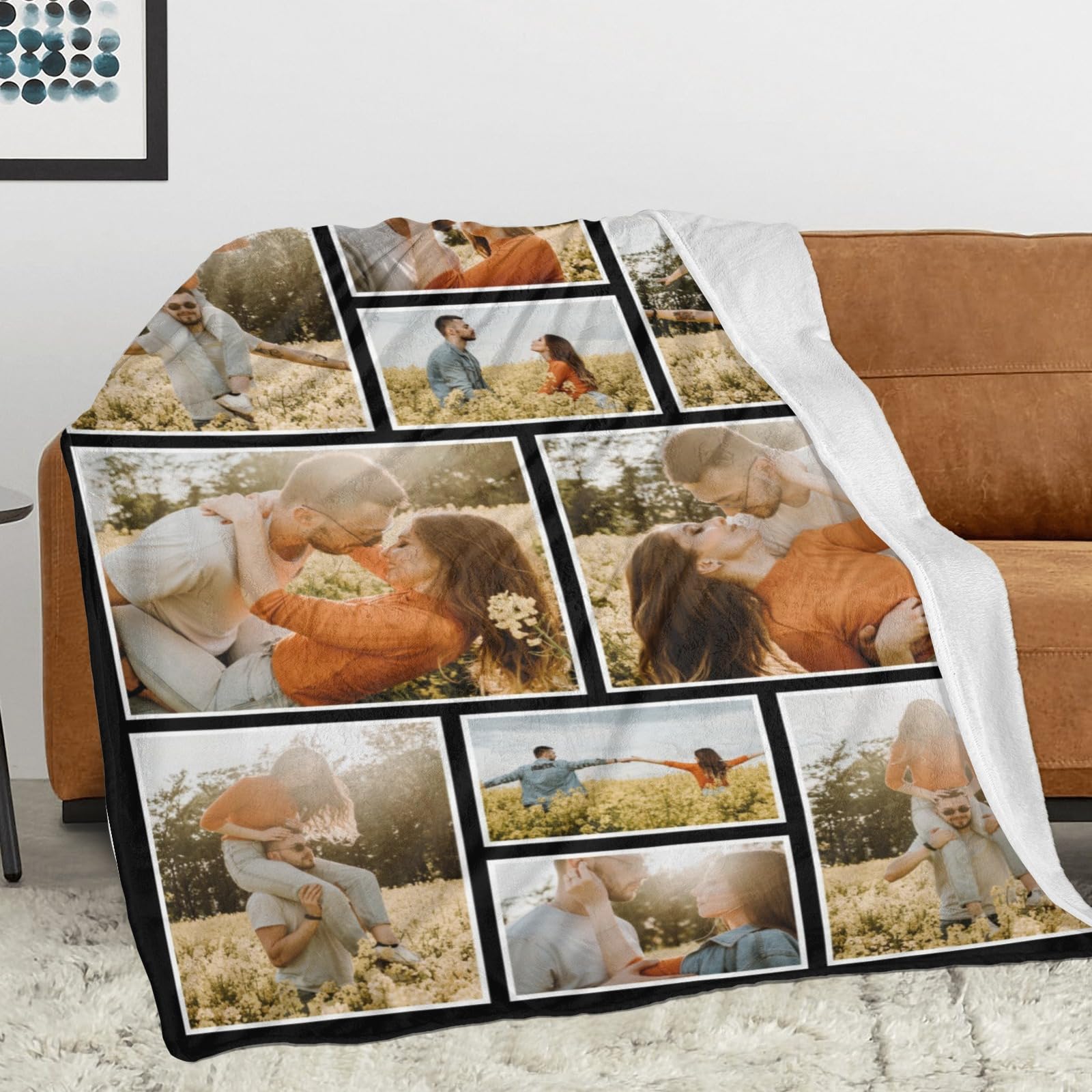 WYMLDFG Personalized Love Blanket for Adults Kids Customized Blankets with Photos Gifts for Halloween Christmas Thanksgiving Birthday Custom Memory Blanket for Home Decoration Bed Couch