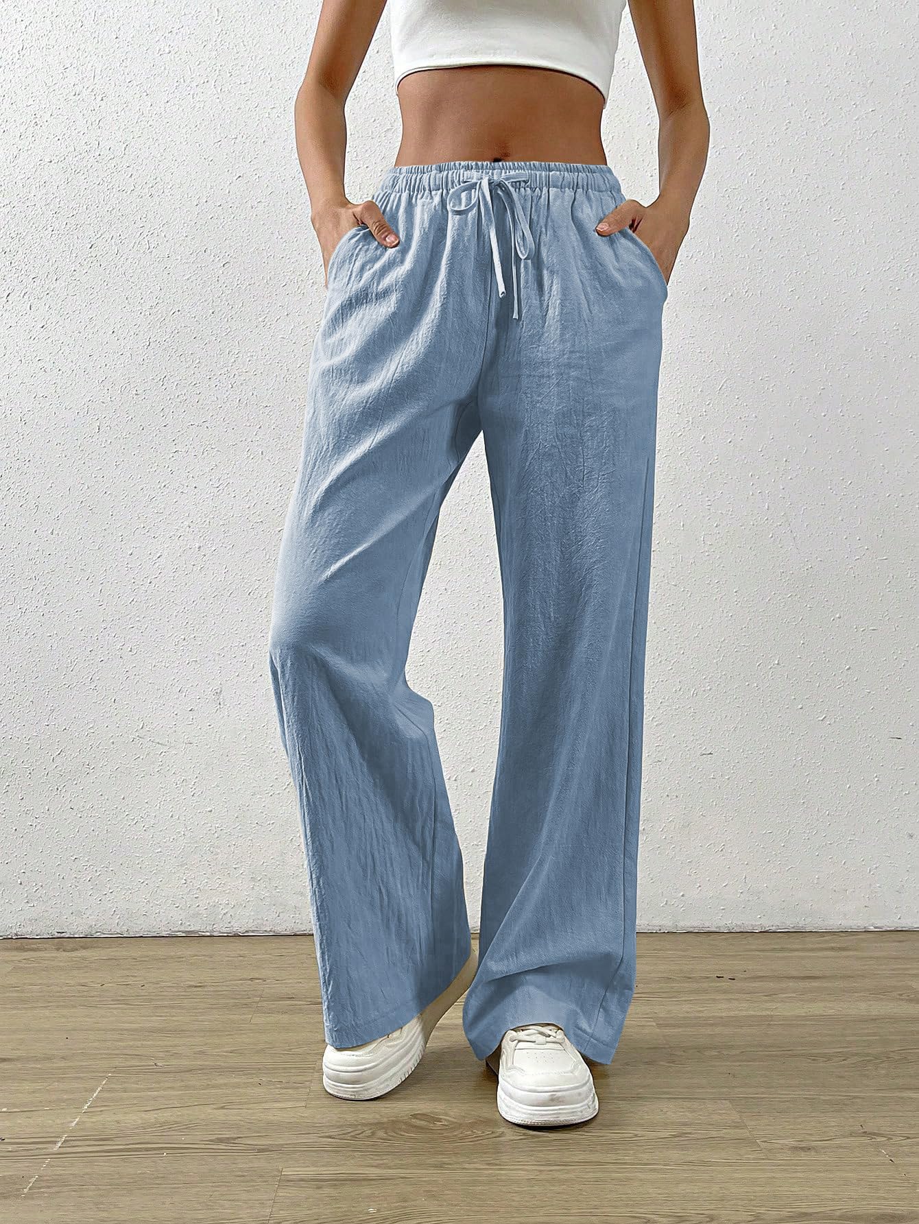 TOPLOT Pantaloni da donna a vita alta || Plazo Pant per donna (5268)