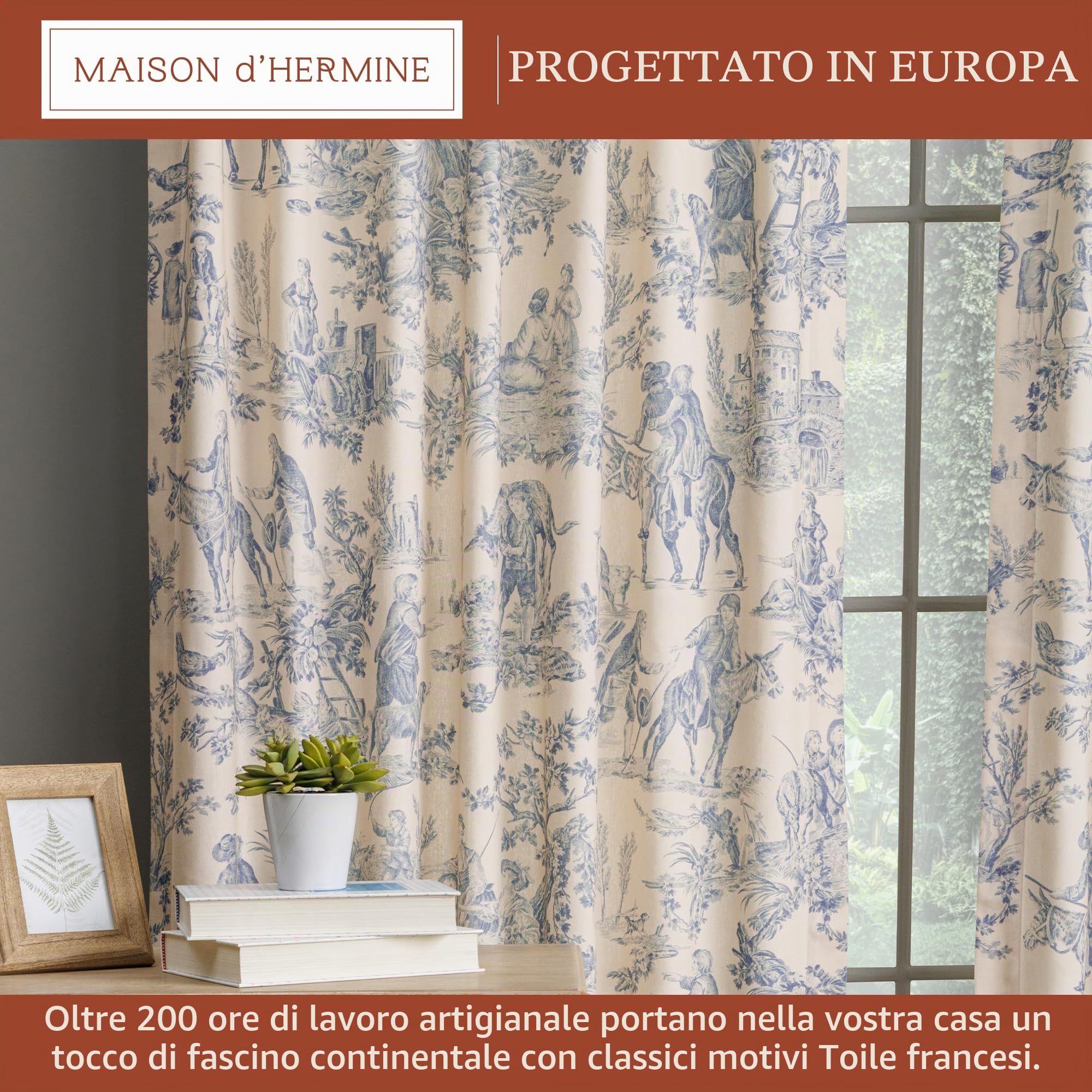 Maison d' Hermine Le Miller 100% cotone tenda, cotone, blu, 50 pollici x 84 pollici