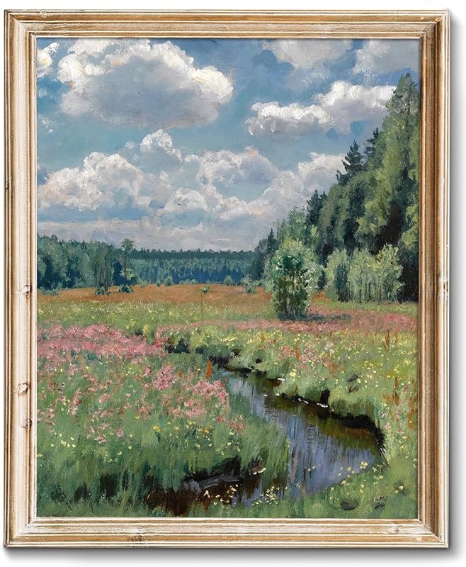Quadro decorativo RETRART com paisagem de flores silvestres, estilo francês, tela sem moldura, 35,56 cm x 27,94 cm, 1 unidade