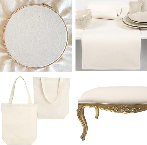 Miniatura 10 de Barcelonetta  Tela de lona  Pato de algodón  Mediano  Natural 7 oz  60 pulgadas de ancho  Arte y manualidades, respaldos, fundas, manteles