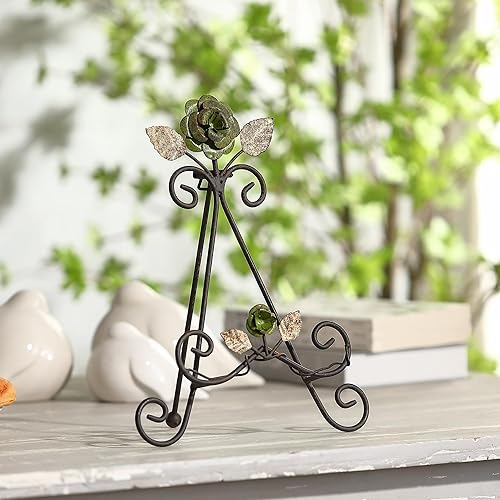 Miniatura 8 de Caballete negro de 16 "H, exhibición del soporte de la placa del metal, marco resistente de la pintura de la imagen, soporte del libro del metal