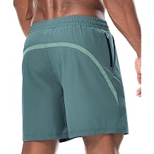 Surenow Mens Workout Athletic Shorts Quick Dry Running Shorts Gym Lightweight Breathable Mesh Shorts for Men with Zip Pocket