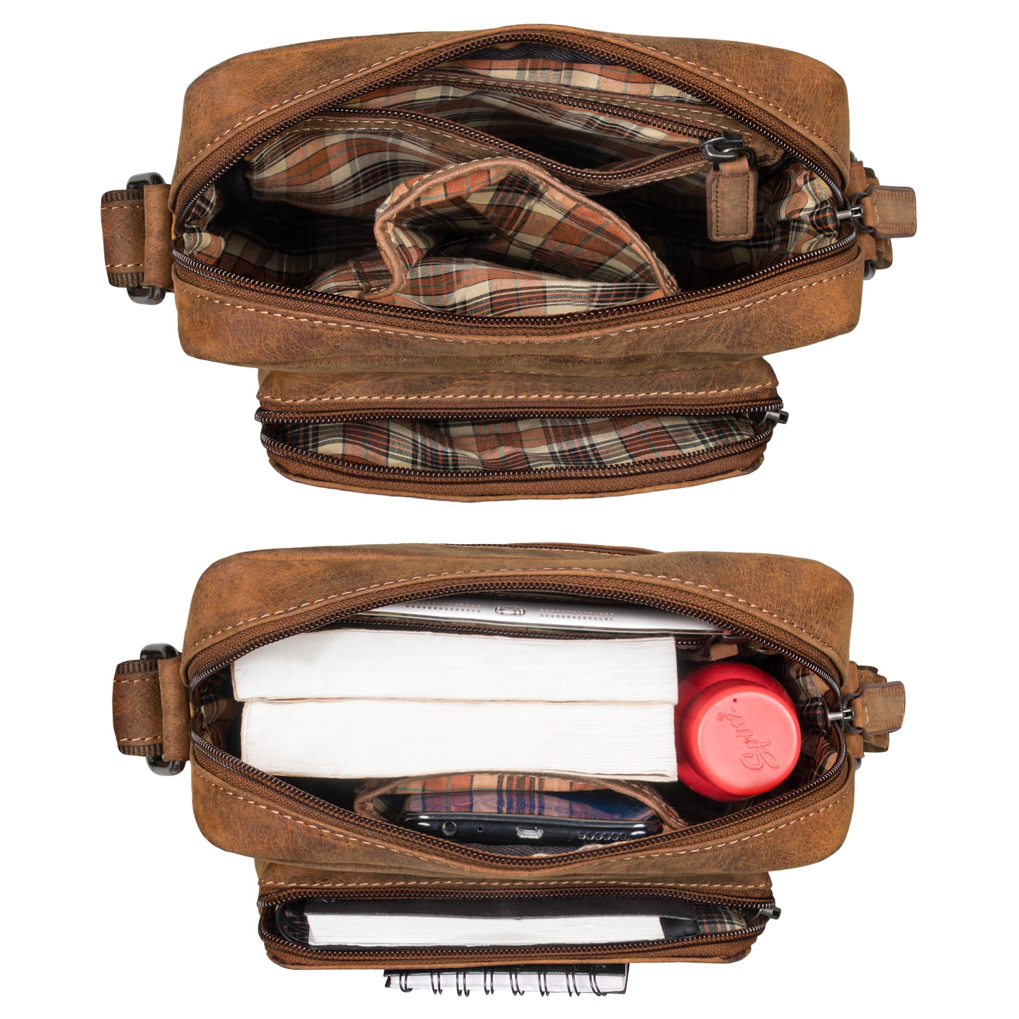 STILORD 'Dain' Borsa a Tracolla Uomo in Pelle Vera, Crossbody Vintage, Custodia Tablet, Shoulder Bag Cuoio