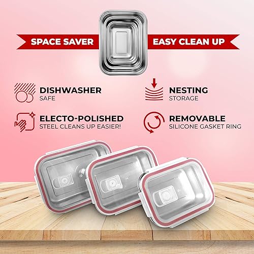 Miniatura 5 de Kinsho - Fiambreras Bento de acero inoxidable