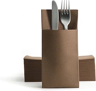 Alvotex Chic Airlaid - 50 servilletas Desechables para Cubiertos (39 x 40 cm), Color marrón