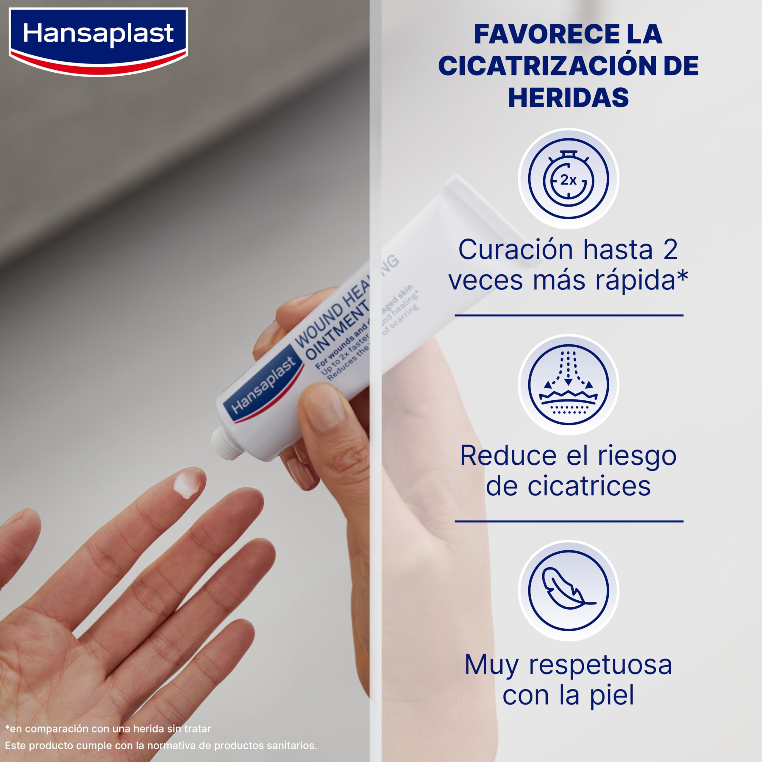Hansaplast Pomada para curar heridas, Crema cicatrizante delicada que favorece la curación, Menos riesgo de cicatrices, Pomada cicatrizante apta para bebés I 20 g