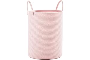 Pink Woven Laundry Basket for Baby Girl's Nursery
