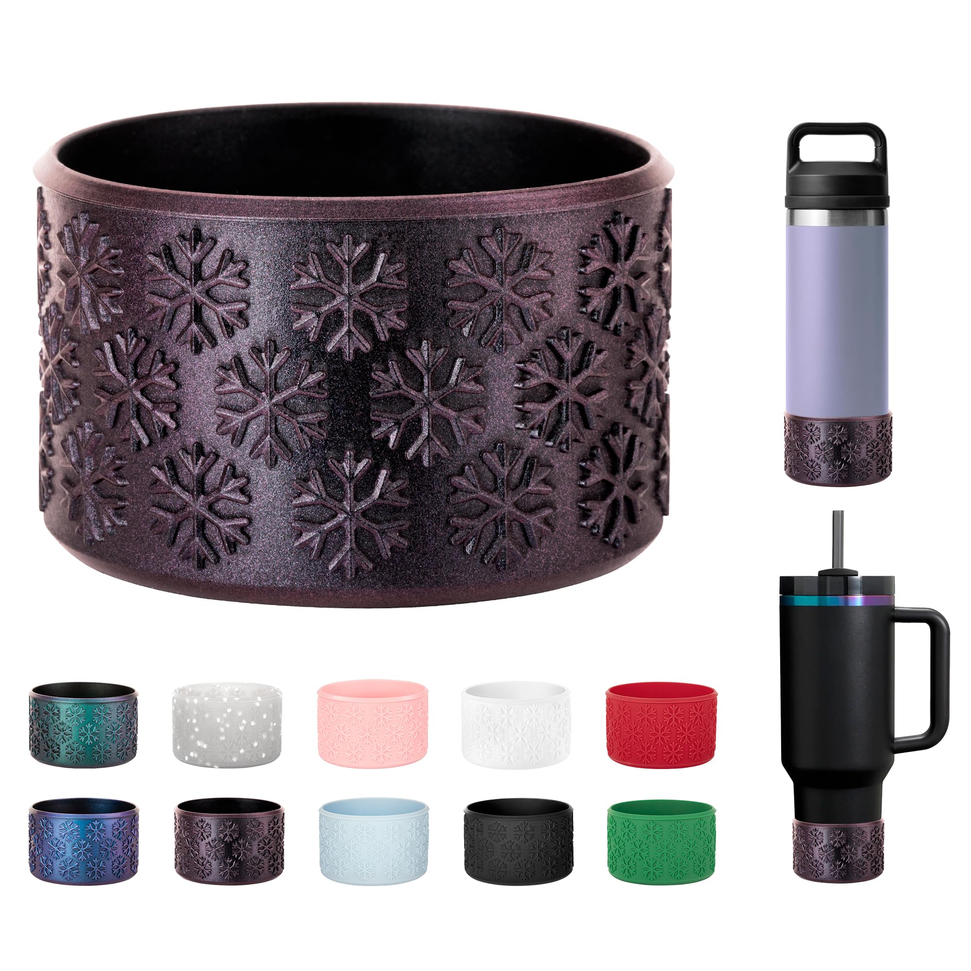 Bluwing Silicone Boot for YETI Rambler Jr 12oz and 18oz Water Bottle, Anti-Slip Sleeve Bottom Protector for Stanley Cup 20/30/40 oz and Hydroflask 12-