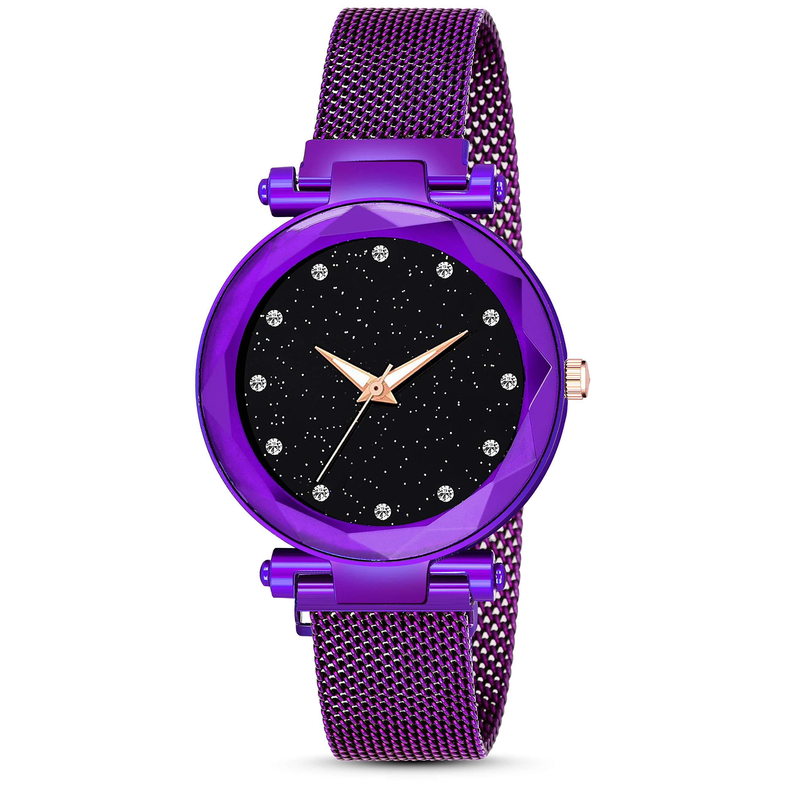 MARCLEX Exclusive Branded New Purple Diamond Studded Dial Analogue Quartz Magnet Strap Gift Watch For Women Or Girls And Watch For Girl Or Women Or Stylish Ladies (Mauve Purple) (B08SK2VFN2) Amazon Price History, Amazon Price Tracker