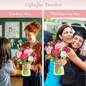 Pop Up Flower Card, 3D Greeting Card Red Rose Bouquet For Wife, Girlfriend Romantic Gift for Anniversary, Valentines Day