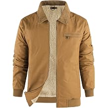 Mens Duck Detroit Jacket Sherpa Lined Waxed Cotton Winter Jackets Water Resistant Canvas Coat