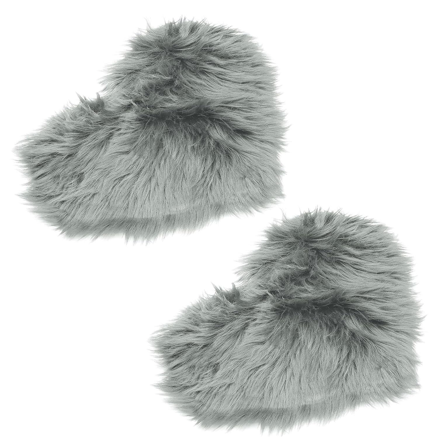 Luomorgo 2 Pcs Heart Shaped Faux Fur Rugs Small - 12x16 Inch Fluffy Plush Area Carpets for Locker