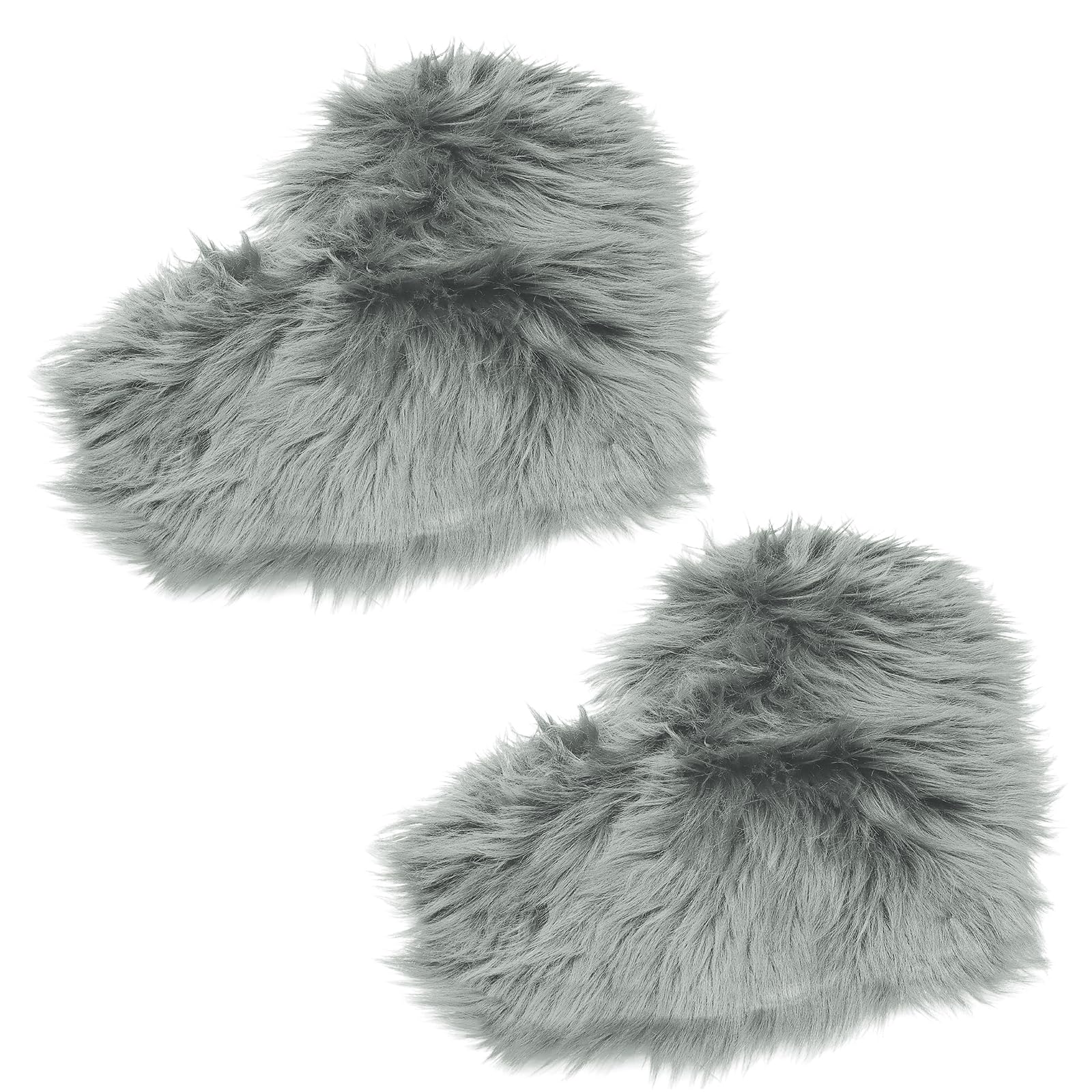 Luomorgo 2 Pcs Heart Shaped Faux Fur Rugs Small - 12x16 Inch Fluffy Plush Area Carpets for Locker