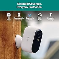 Vista 5 de Arlo Essential Security Camera 2K (3ª generación, versión 2025) - Cámara inalámbrica para exteriores, alimentación de batería, reconocimiento