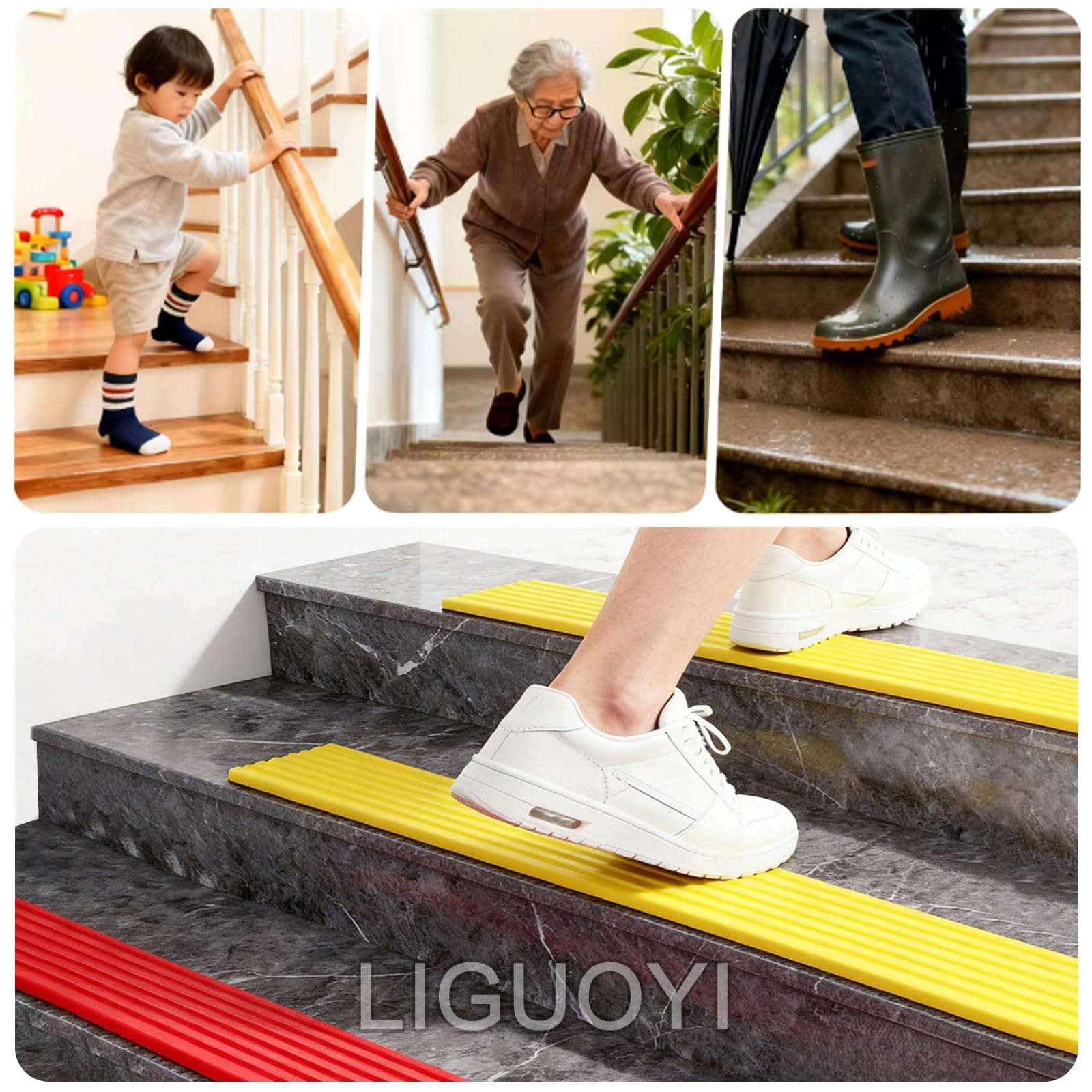 LIGUOYI Cinta Antideslizante para Peldaños Y Escalera 6cm 8cm 10cm × 5 M 10m Tiras PVC Antideslizante, Cinta Abrasiva Impermeable para Suelos, Rampas Interiores Y Exteriores(Brown,10cmx5m)