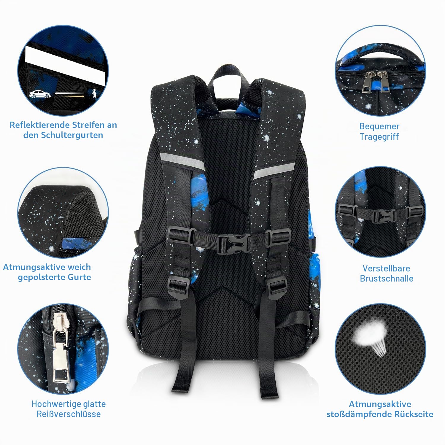 Schulrucksack Jungen Teenager Mädchen Kinderrucksack Daypacks Groß Schultaschen Set Laptop Rucksäcke für Schule Kinder Schulranzen 3 5-10 Klasse 7-16 Jahre Jungs Ranzen Mit Lunchpaket Federmäppchen