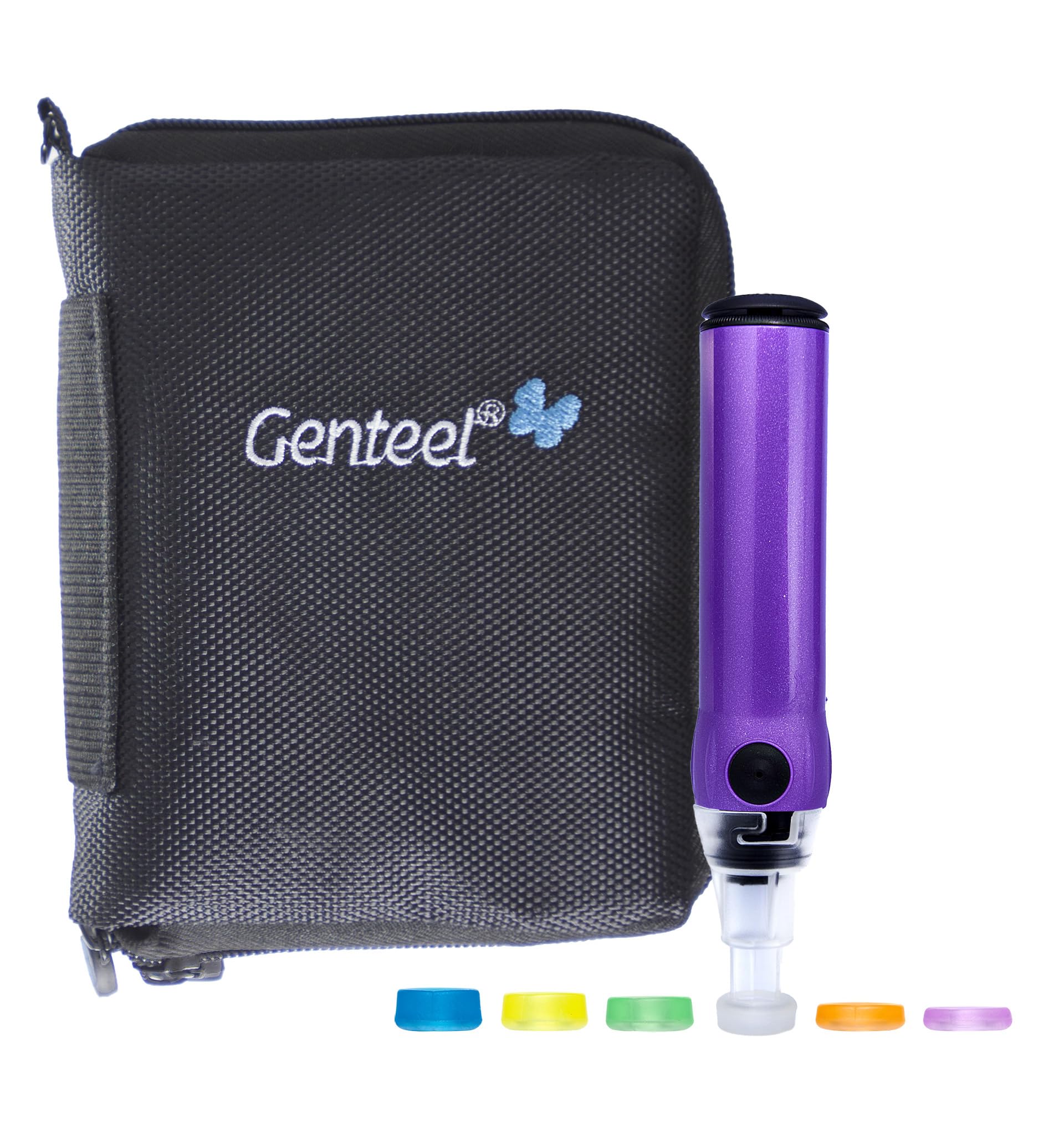 Genteel Plus - No Prick Pain Vacuum Lancing Device for Diabetes Testing - Blood Sugar, Glucose, Ketone, and DNA Home Tests (Playful Purple)