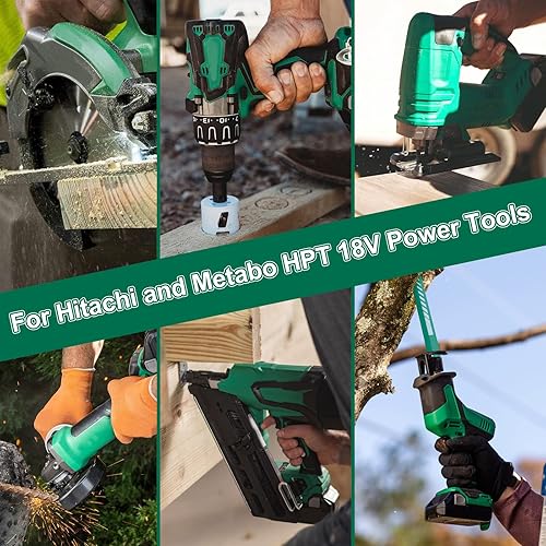 Miniatura 5 de Fancy Buying Paquete de 2 Batería de iones de litio de repuesto de 18 V 6000 mAh para Hitachi BSL1830 BSL1815X EB1814SL DS18DSAL 33055 330067 330068