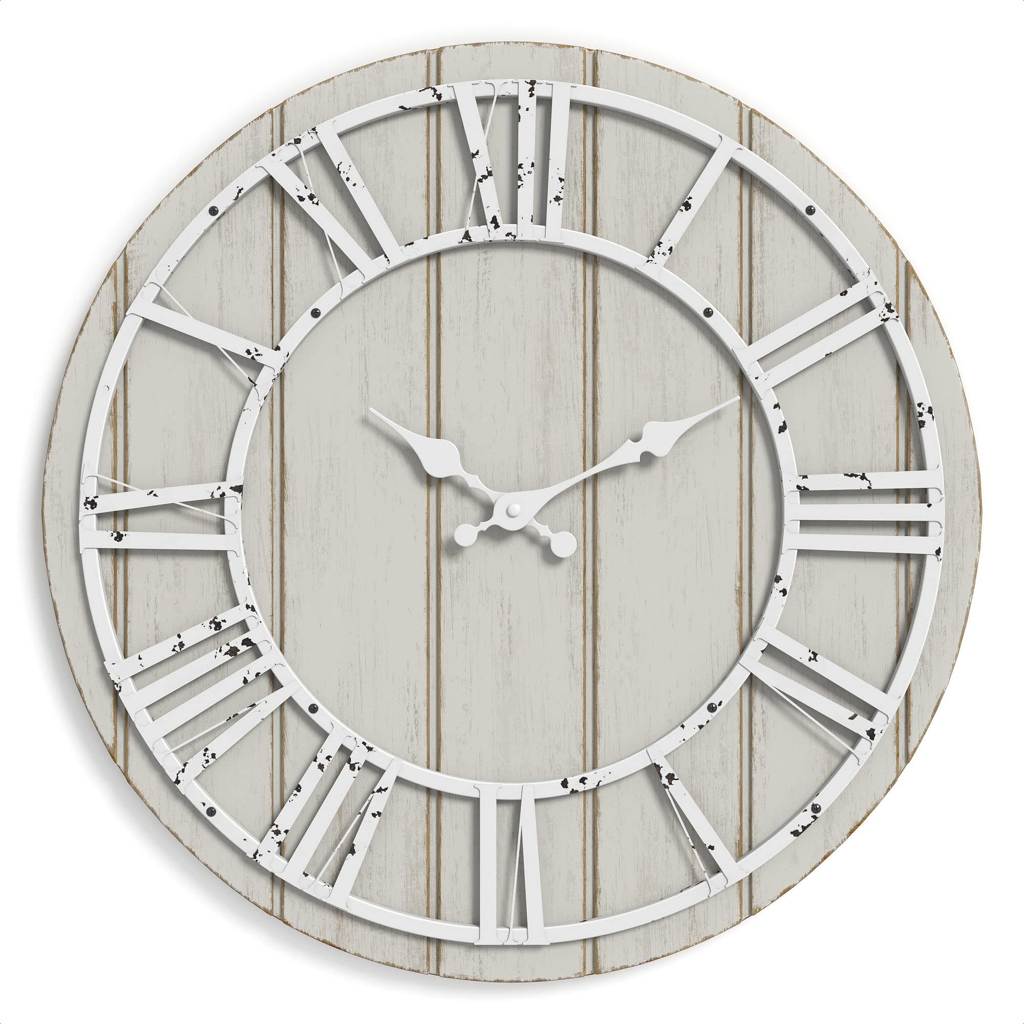Buy Barnyard Designs Large 26inch Round Wooden Clock, Rustic Farmhouse