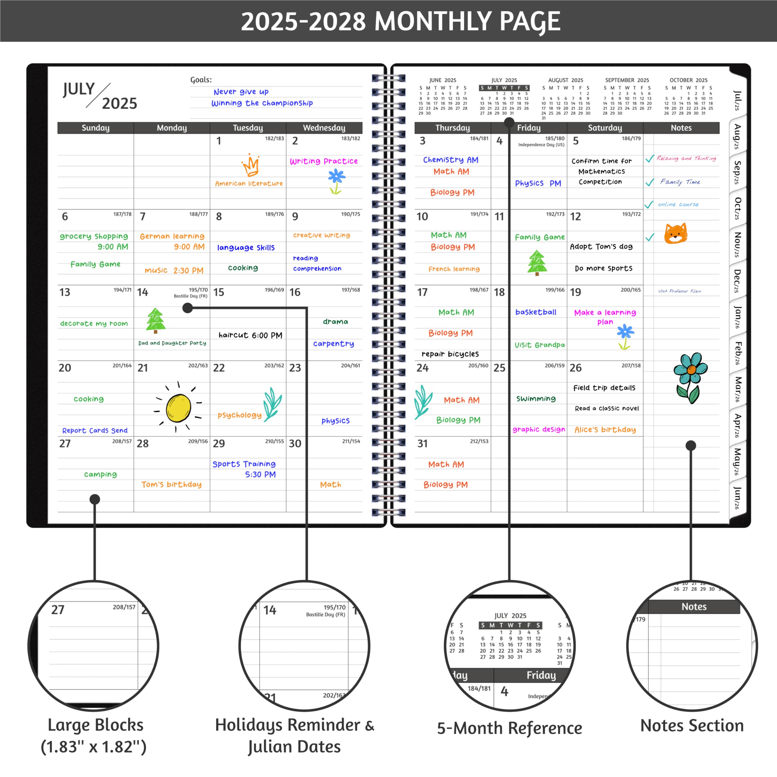 Amazon.com : Monthly Planner 2025-2028, 36 Months Calendar