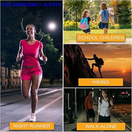 Miniatura 8 de Llavero con luz estroboscópica de sirena de 130 dB. Alarma de seguridad personal de sonido fuerte con mosquetón. Alertas de emergencia SOS para