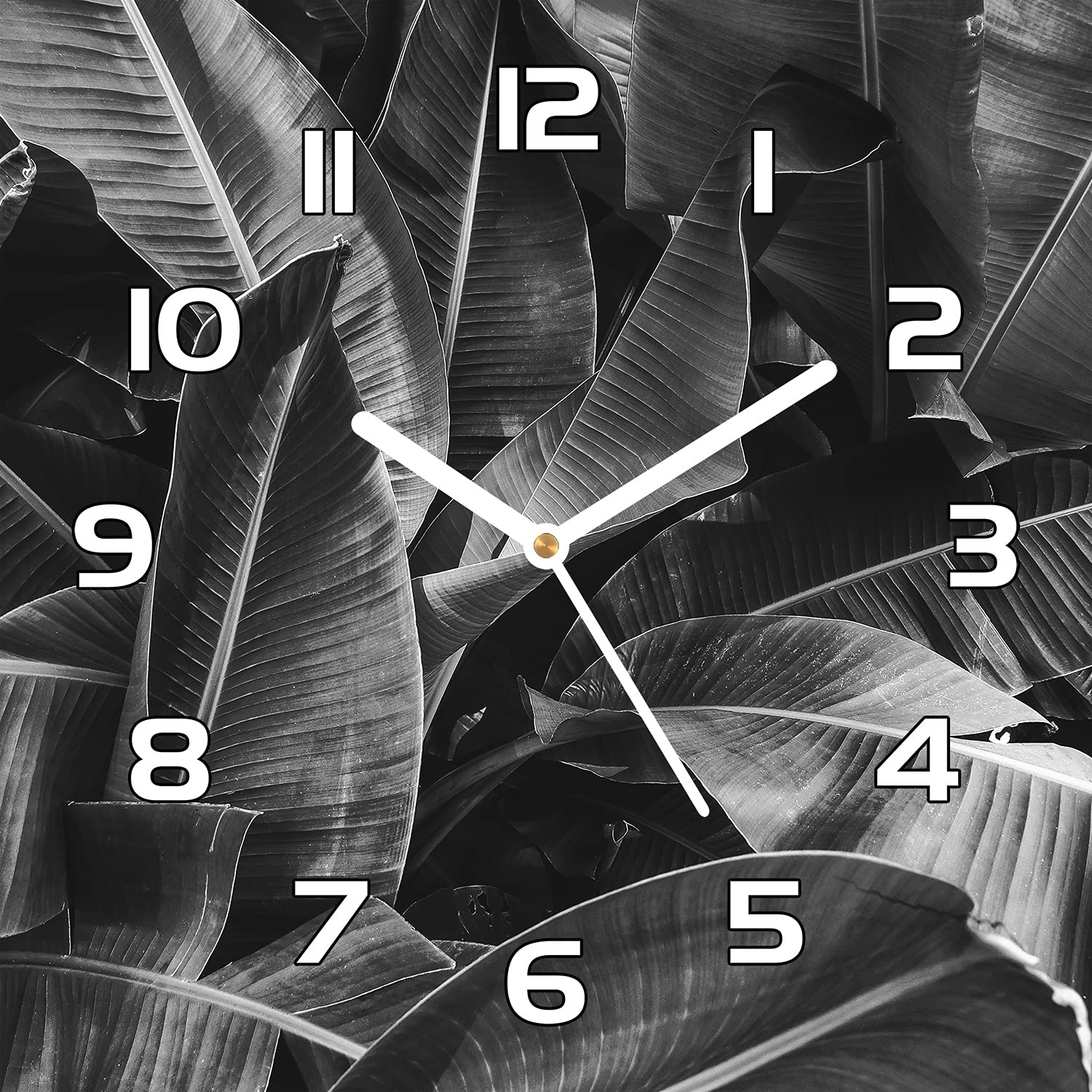 Horloge en verre securite 30x30 cm avec impression haute definition tropic