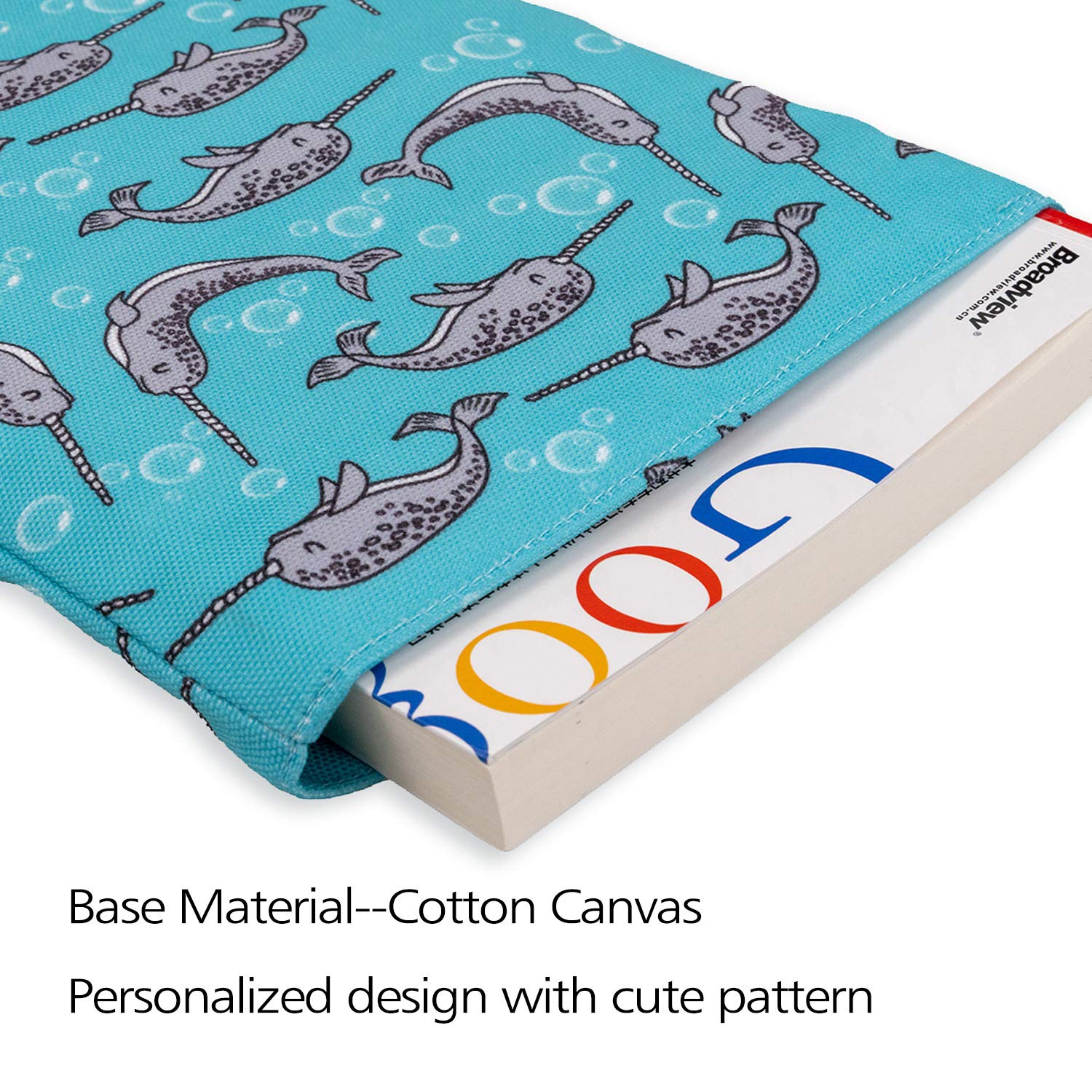 Couverture De Livre Motif Narval - Protection Souple Pour Livres, Cadeau Pour Amoureux De La Lecture (Taille M)