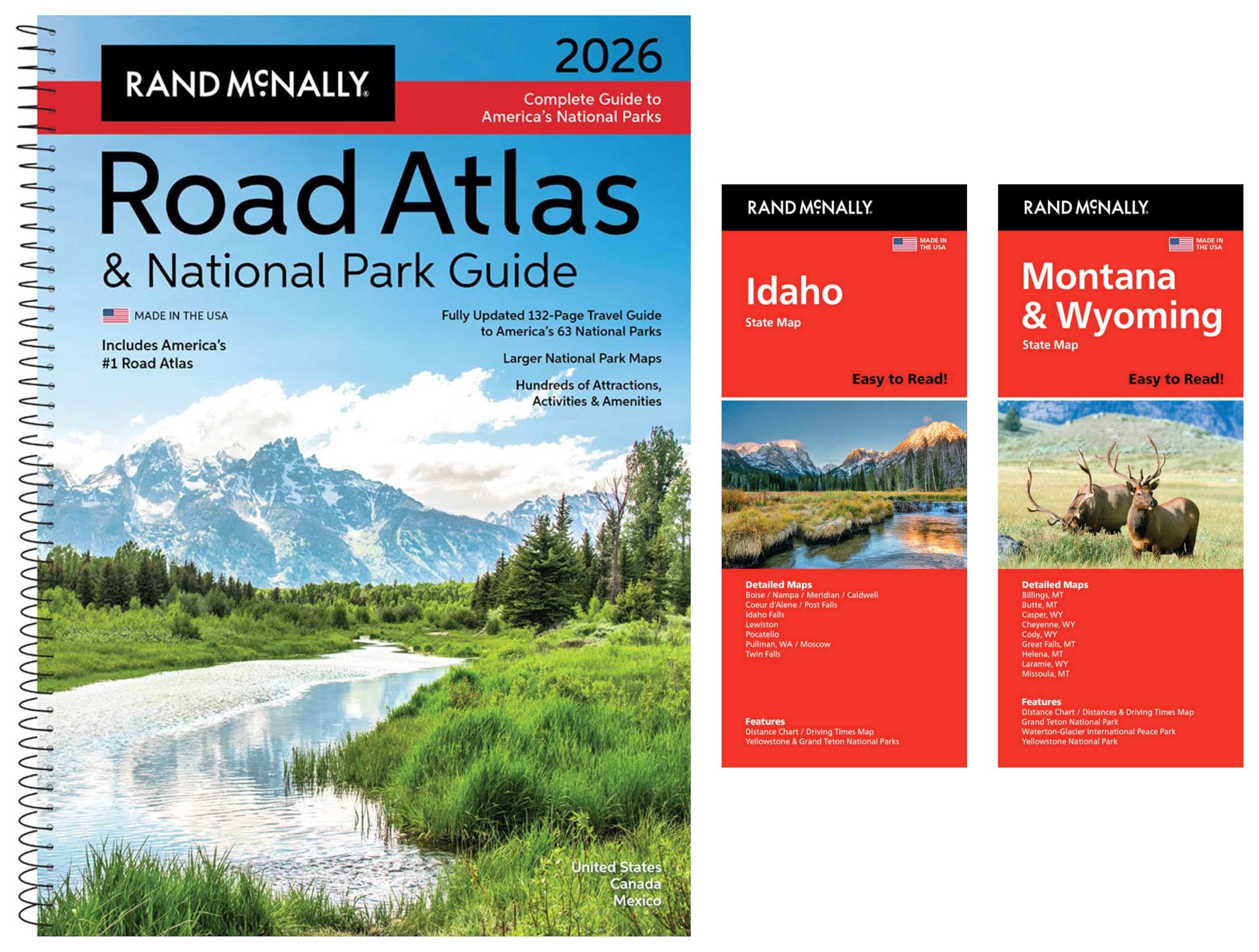 2026 Road Atlas & National Park Guide with Idaho & Montana/Wyoming State Maps