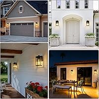 Vista 6 de Lámparas de pared para exteriores del anochecer al amanecer con sensor de fotocélula, luces de porche delantero impermeables, aplique de montaje