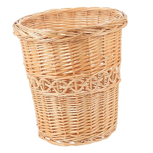 MAGICLULU Bote de basura de ratán, maceta de pastos marinos, maceta de bambú, contenedores de bambú, papelera de bambú, cesta de lavandería, cesta