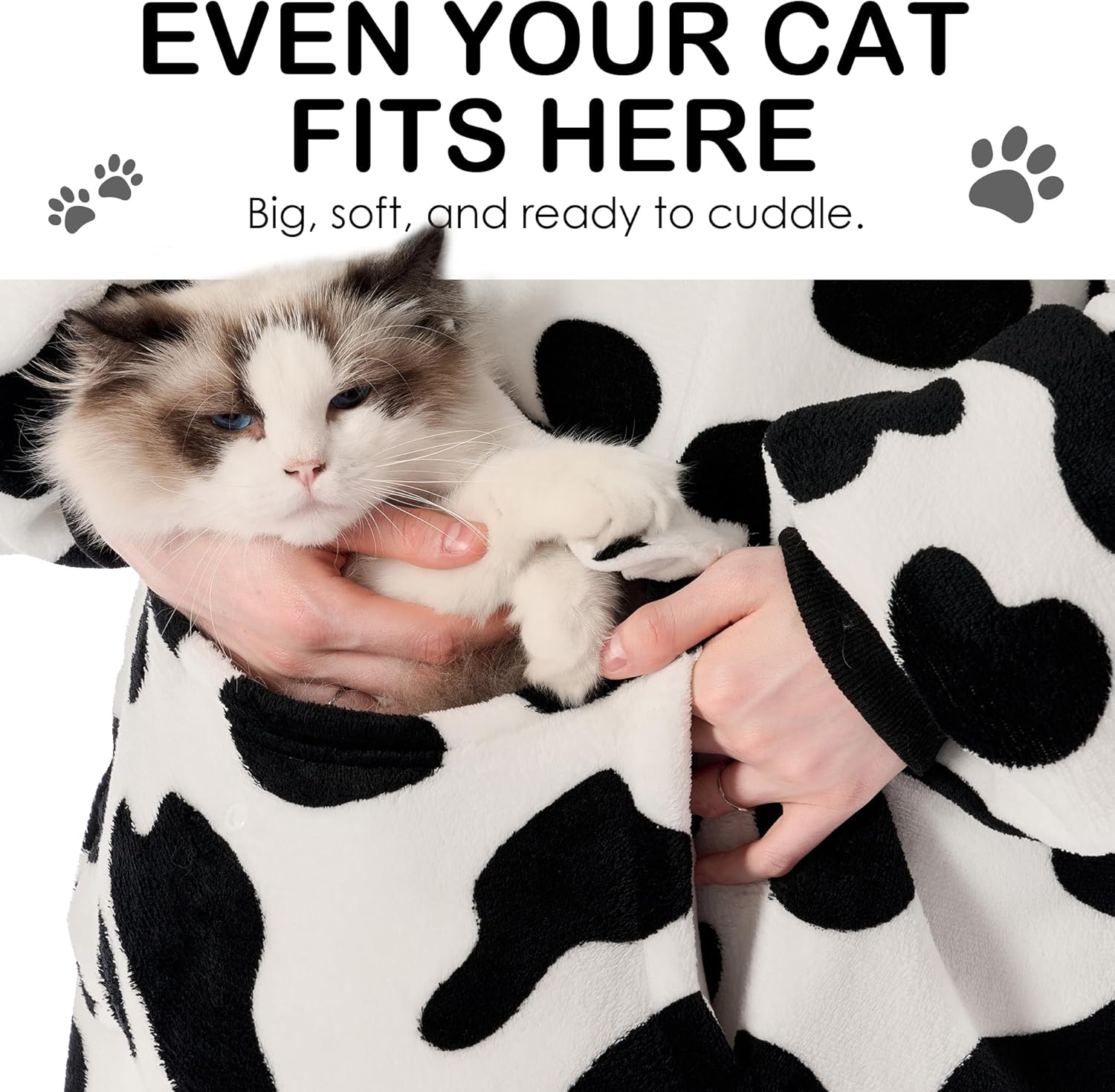 Krifey Wearable Blanket Hoodie, Oversized Sherpa Fleece Sweatshirt with Giant Pocket, Birthday Gifts for Women, Mom, Sister - Image 4