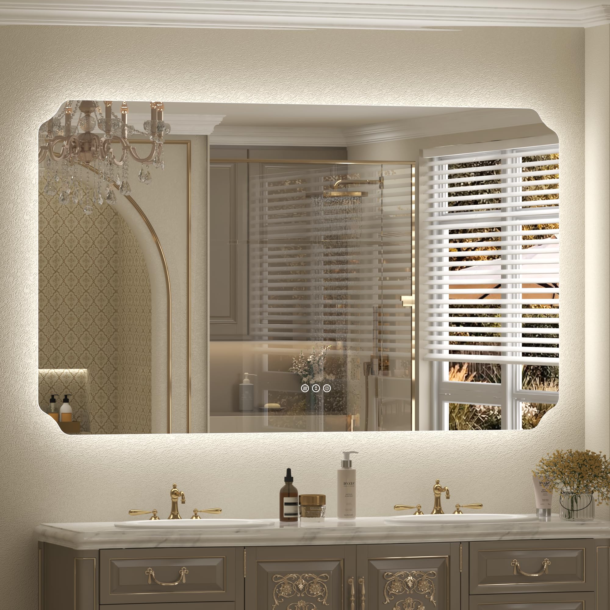 66x40 Inch Backlit LED Lighted Bathroom Mirror
