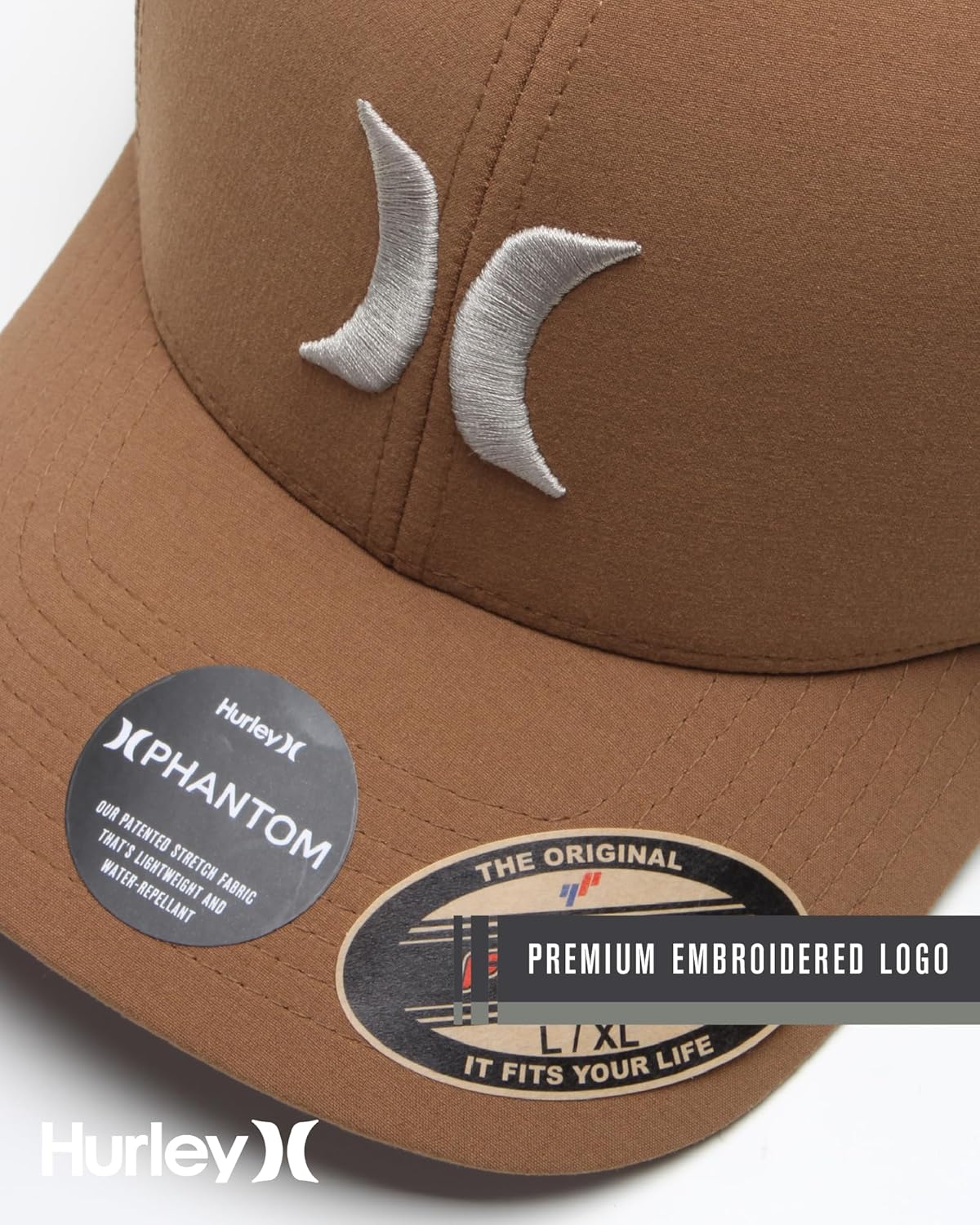 Hurley Men's Caps - Flexfit and Quick-Dry Phantom Curved Baseball Caps for Men - Classic Mens Trucker Hats (S-XL) - Image 6