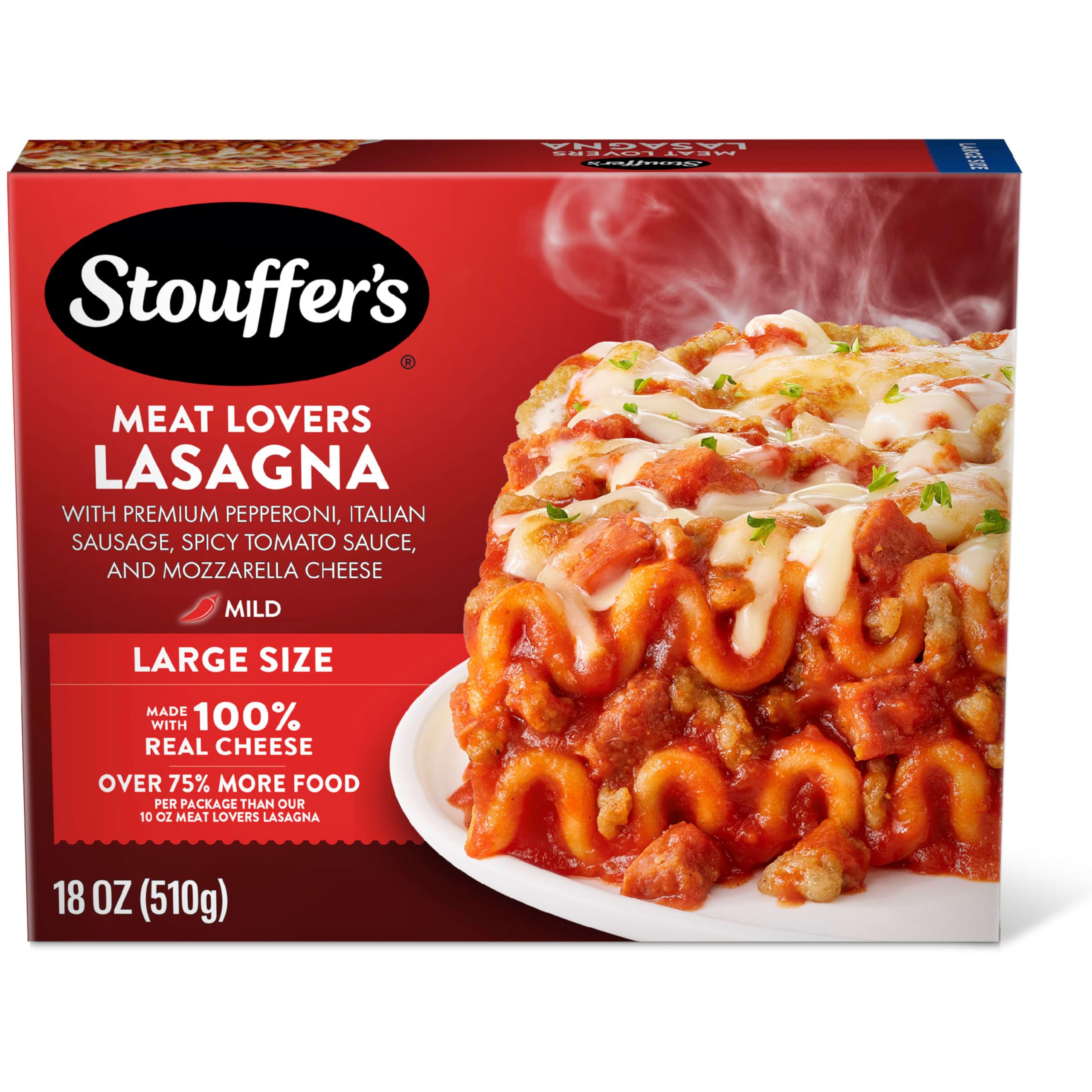 Stouffer's Meat Lovers Lasagna, Large Size, Oven Ready Lasagna, Easy Frozen Dinners 18 oz
